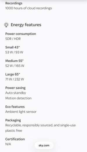 Sky glass Gen 2 65inch