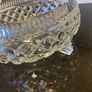 vintage eight inch pressed glass bowl on glass feet Image 2