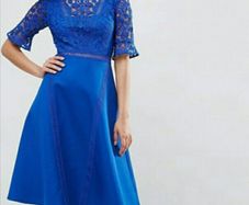Elegant Blue Lace Dress