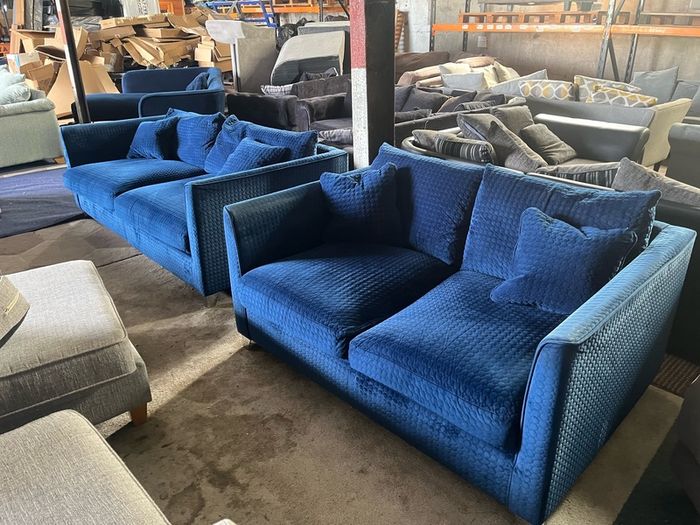 Blue 3+2 sofa set