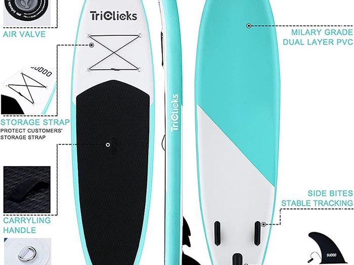 Inflatable Stand Up Paddle Board SUP Inflatable Paddle Board 10ft Surfing Board Kit for Adults, Premium Surfboard Complete Kit with Adjustable Paddle Hand Pump Fin Leash Backpack (FREE POSTAGE)