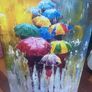 Canvas with bright coloured umbrellas Image 2