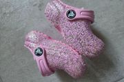 UK4, Crocs Kids' Classic Lined Glitter Clogs