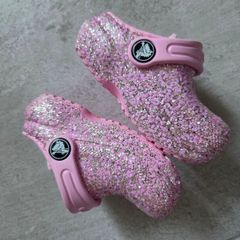 UK4, Crocs Kids' Classic Lined Glitter Clogs