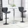 2-Set Bar Stools Retro Design 47 cm x 56 cm x 89-109 cm Black Image 5