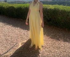Yellow maxi halter neck dress. Size 8