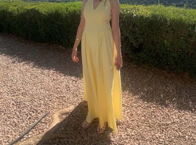 Yellow maxi halter neck dress. Size 8