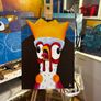 Crazy King Chicken Original Acrylic Painting Image 2