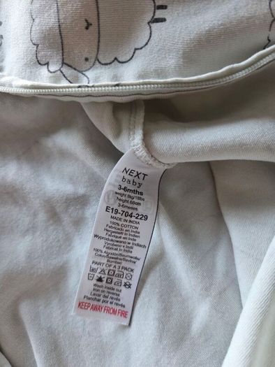 3-6m, Next Animal 2 Way Zip Sleepsuits