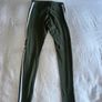 Adidas Women's Green Leggings with White Stripes - size UK 8 Image 3