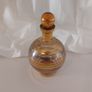 Fabulous Vintage Retro Mid-Century-Modern Small Pale Pink Glass Decanter with Gold and Silver Gilt Banding in a Lovely Spherical Shape, Irice, Czechoslovakia Image 2