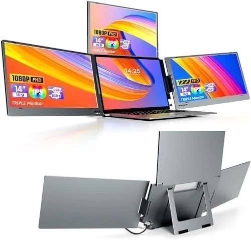 Triple Monitor 14" Laptop Extension