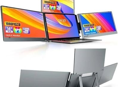Triple Monitor 14" Laptop Extension