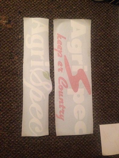 Agric Spec car windscreen stickers