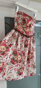NEW LOOK floral strapless dress with underskirt Sz 14UK