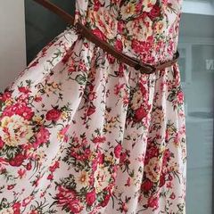 NEW LOOK floral strapless dress with underskirt Sz 14UK