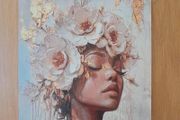 Decorative floral portrait canvas print