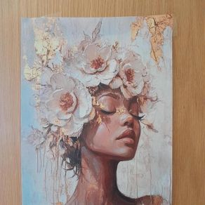 Decorative floral portrait canvas print