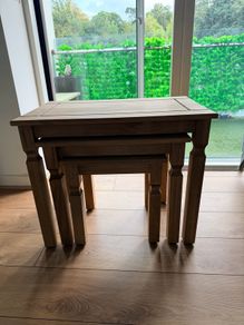 Solid Pine Nest of Tables Set of 3
