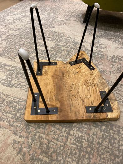 Handcrafted Spalted Beech Live Edge Side Table