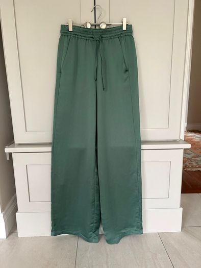 Danish designer Summum loose fit sea green shimmery flowy trousers brand new
