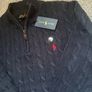 Navy Ralph Lauren Cable Knit Quarter Zip - Size XL Men Image 3