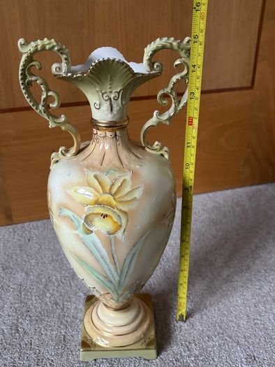 Large Antique Hand Painted Vase