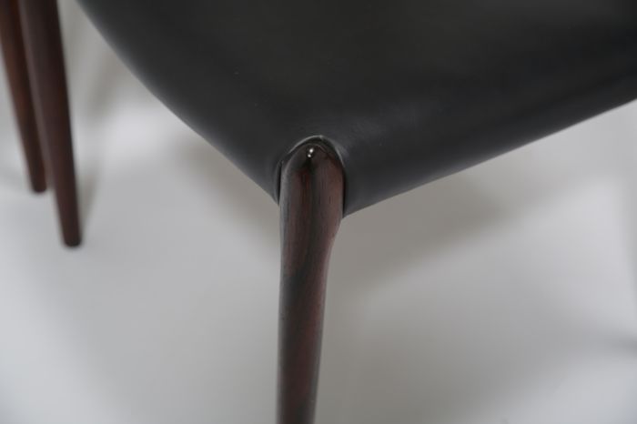 Vintage Set of 8 Rosewood and Leather Dining Chairs Model 78 by Niels Otto Moller, 1960s