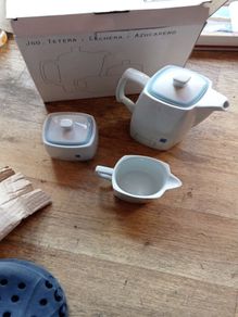 coffee pot, milk jug, and sugar bowl brand new in box