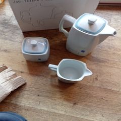 coffee pot, milk jug, and sugar bowl brand new in box