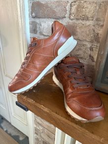 100% leather cognac Polo by Ralph Lauren trainers 5.5