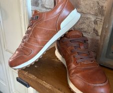 100% leather cognac Polo by Ralph Lauren trainers 5.5
