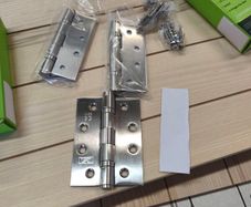 4" Basta hinges (5 No packs): 3 hinges in each with screws in brushed nickel