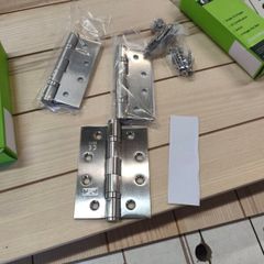 4" Basta hinges (5 No packs): 3 hinges in each with screws in brushed nickel