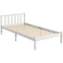 Single bed frame, headboard & slatted base, 26 cm under-bed space, pine, 208x96x70 cm, White Image 4