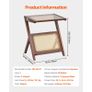 Rattan Coffee Table Z-Shaped Rattan Coffee Table 1-Tier for Living Room Image 7