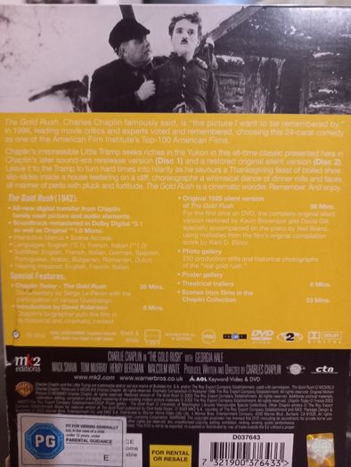 The Gold Rush Dvd Charlie Chaplin Vintage Movie