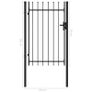 Fence Gate Single Door with Spike Top Steel 1x1.5 m Black Image 5