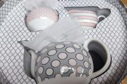 Tipperary Crystal Spots &amp; Stripes Teapot, Sugar &amp; Creamer Set