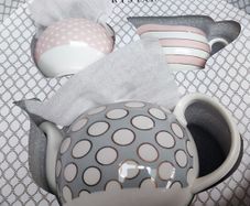 Tipperary Crystal Spots & Stripes Teapot, Sugar & Creamer Set