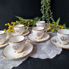 Arklow Pottery Tara Brooch 6 Coffee Cups and Sausers