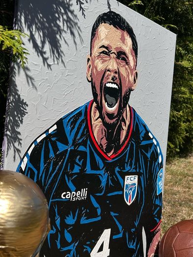 Pico Lopes Cabo Verde acrylic original portrait painting art canvas football soccer memorabilia Shamrock Rovers