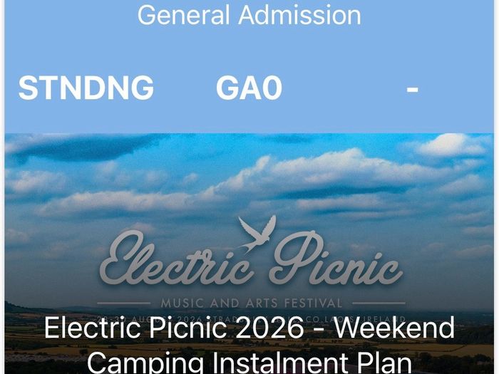 EP tickets + glamping