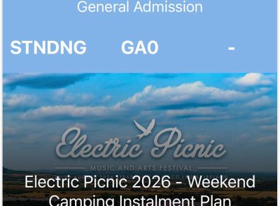 EP tickets + glamping