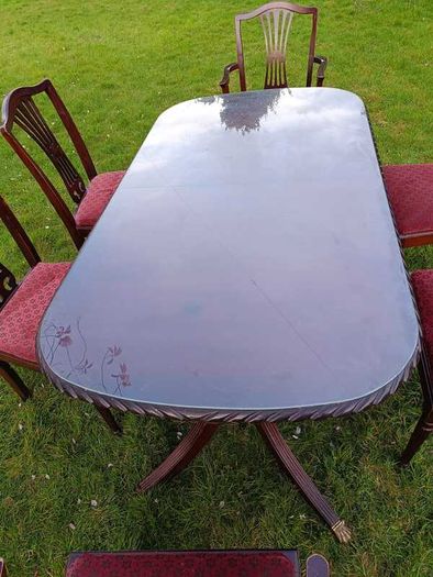 Dining table with chars - solid wood