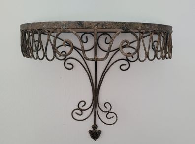 Antique french wrought iron wall shelf
