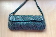 Accesorize Vintage Sequin Beaded Blue Green Evening Special Occasion Wedding Guest Bag