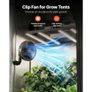 Grow Tent Clip On Fan Rechargeable, USB Port with 9 Speeds & Circulation Mode, Smart Control, Powerful Oscillating, Long Runtime for Hydroponics Circulation Cooling, Black, 2 Pack Image 2