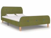 Bed Frame Green Fabric 120x190 cm