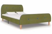 Bed Frame Green Fabric 120x190 cm